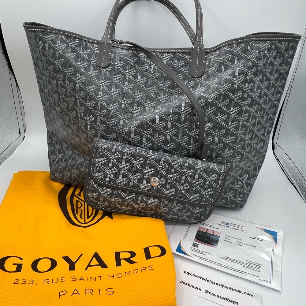 Goyard Tote Bag with Matching Pouch Pristine condition w/COA!🩶